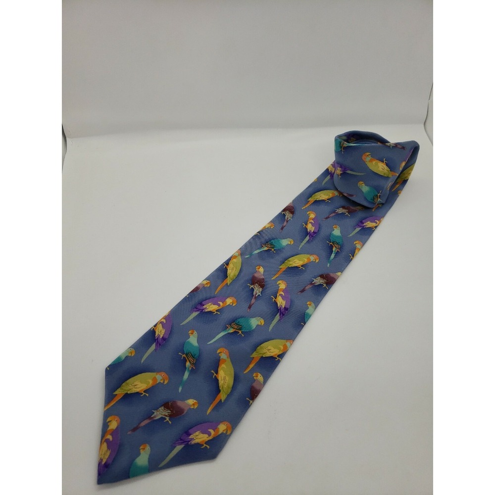 Pelican Bay Men's Neck Tie Parrots Multiple Florida Novelty Key West